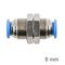 AIRCRAFT Metal Bulkhead Str. Connector 8mm